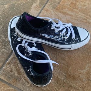 Black sequin converse
